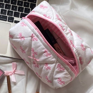 Bows cosmetic bag, pink or blue