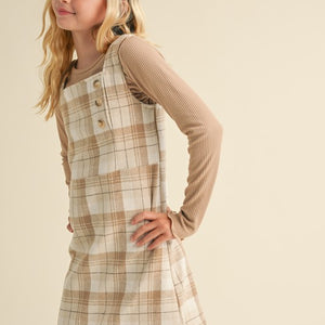 TWEEN KIDS GIRLS PLAID SHEATH DRESS