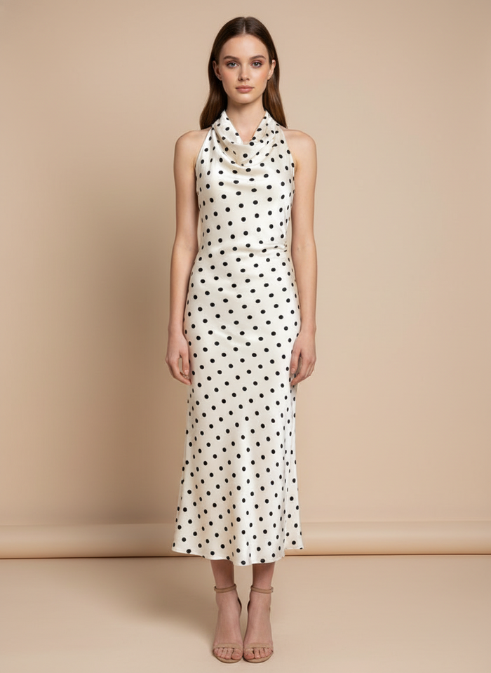 Ivory Black Polka Dot Dress