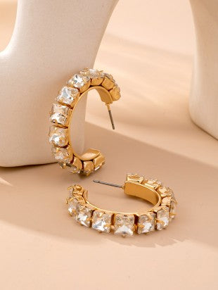 Rhinestone large hoop