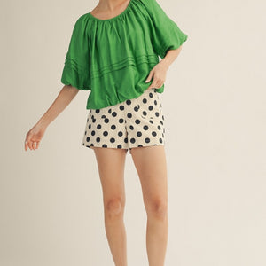 High Waist Polka Dot Print Shorts