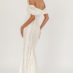 Off Shoulder Lace Maxi Dress