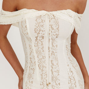 Off Shoulder Lace Maxi Dress