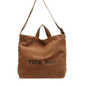 MINIMALIST LARGE CAPACITY CANVAS SHOULDER TOTE BAG