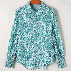Green white blouse