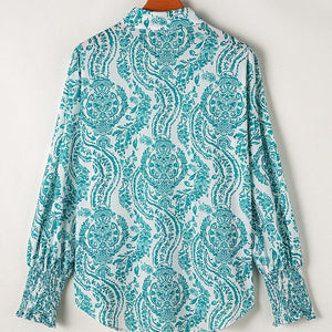 Green white blouse