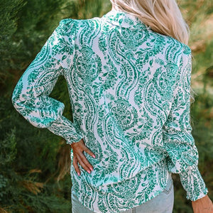 Green white blouse