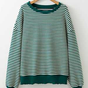 Green striped top