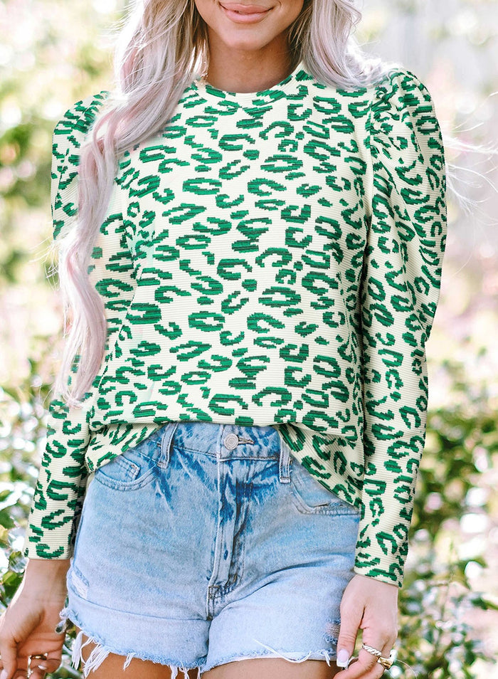 Leopard green top