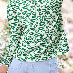 Leopard green top