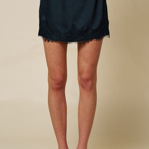 Satin Lace A-line Mini Skirt & Tank Set