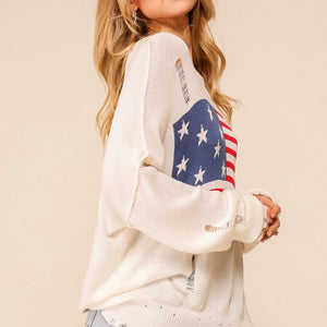 USA DISTRESSED KNIT