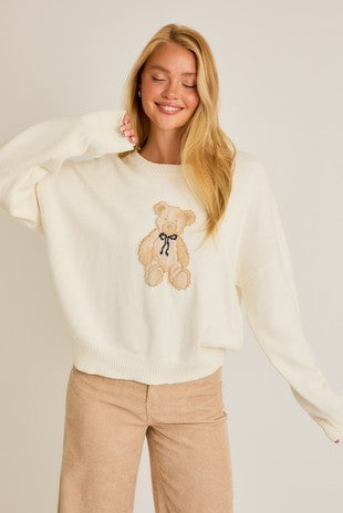 Cream teddy bear sweater