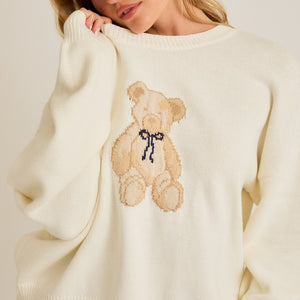 Cream teddy bear sweater