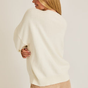 Cream teddy bear sweater