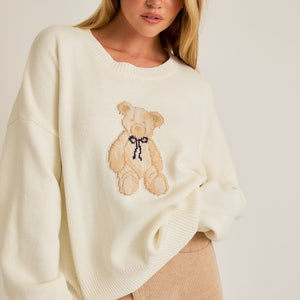 Cream teddy bear sweater