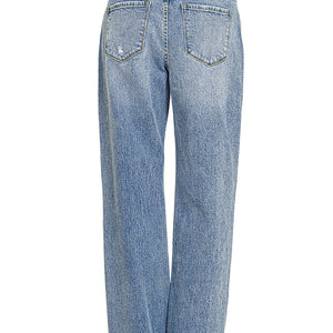 Medium Washed Straight Denim Pants