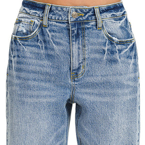 Medium Washed Straight Denim Pants
