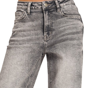 Distressed black Straight Leg Denim Pants