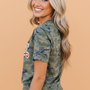 Camo America Patriotic Graphic Tee