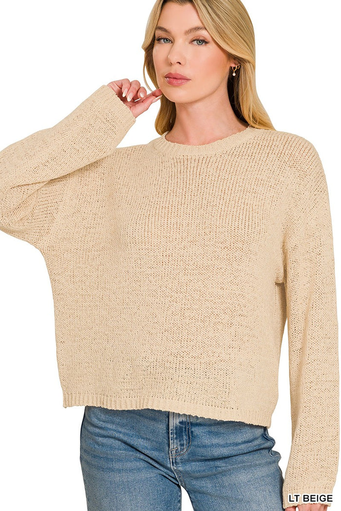 Beige Light Weight Round Neck Sweater