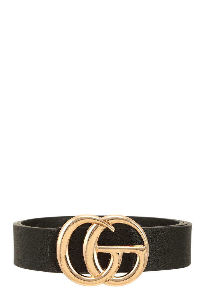 Classic Faux Leather Belt With Go Buckle