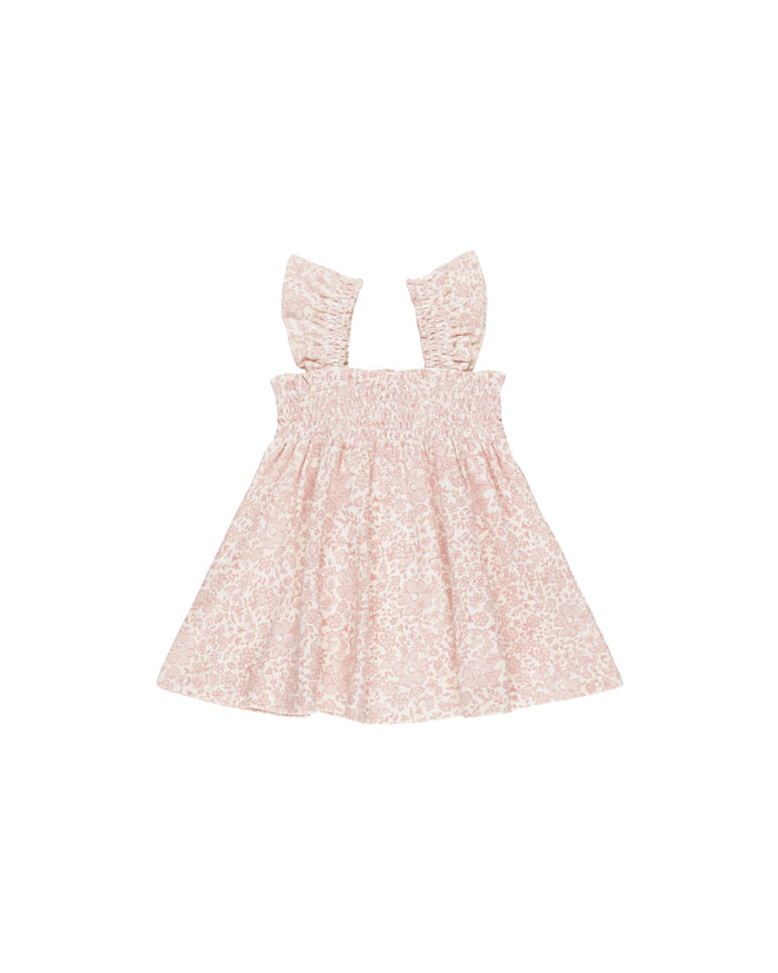 QM Smocked Jersey Dress || Pink Blossom