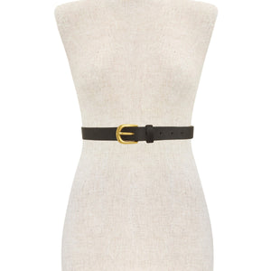 Sleek Antiqued Gold Buckle Belt, 2 colors