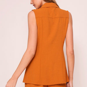 Copper Oversized Airflow Vest Short Set