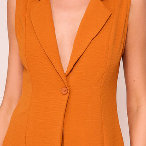 Copper Oversized Airflow Vest Short Set