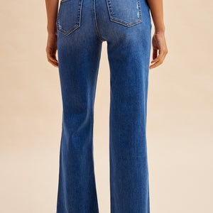 Comfy Tummy Control Straight Distressed Jeans