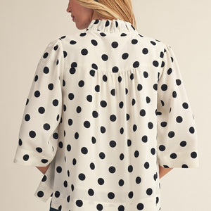 Off white polkadot blouse