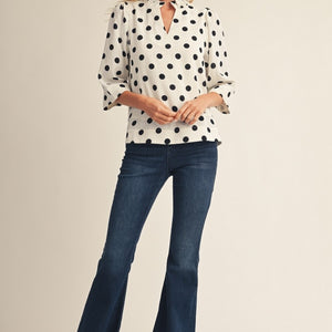 Off white polkadot blouse