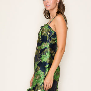 Navy/Green Jacquard Dress