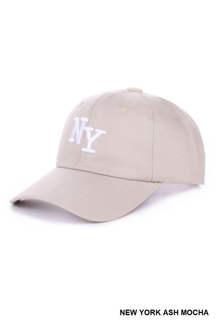 NY or LA, CITY LOGO EMBROIDERED MONOGRAM BASEBALL CAP HAT