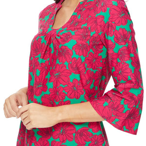 Fuchsia Scoop Neck Shift Dress