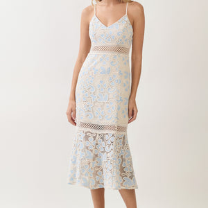 Blue Cutout Midi Dress