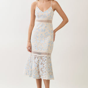 Blue Cutout Midi Dress