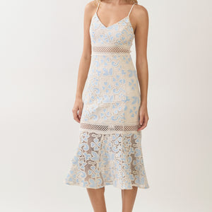 Blue Cutout Midi Dress