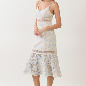 Blue Cutout Midi Dress