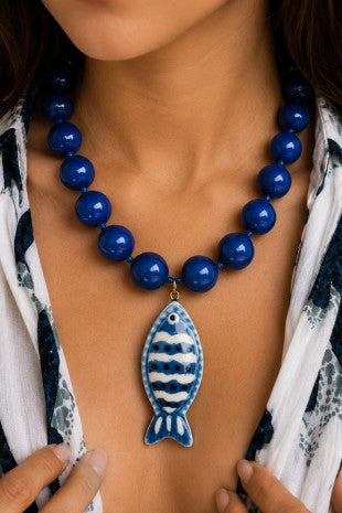 Fish beaded necklace