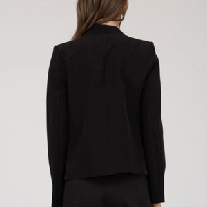 BLACK NOTCH COLLAR LONG SLEEVE BLAZER
