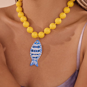 Fish beaded necklace