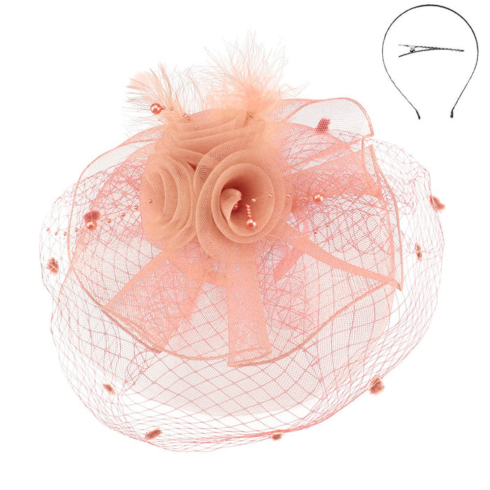 POLKA DOT VEILED MESH FASCINATOR, 3 COLORS