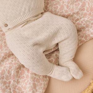 QM Knit Wrap Top + Pant Set Natural