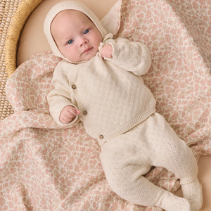 QM Knit Wrap Top + Pant Set Natural