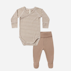 QM ALMOND SIDE SNAP STRIPE SET