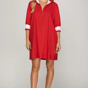 Red 1/2 sleeve mini dress