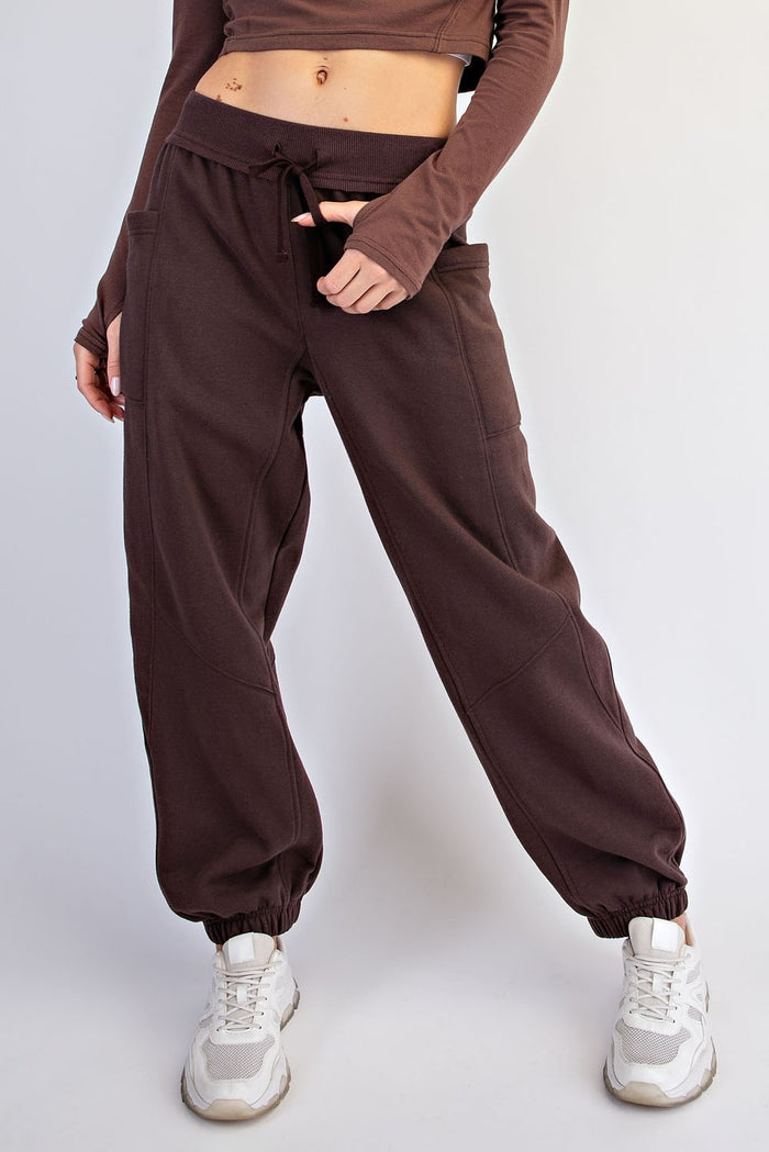 Espresso Fleeced Terry Flow Jogger Pants