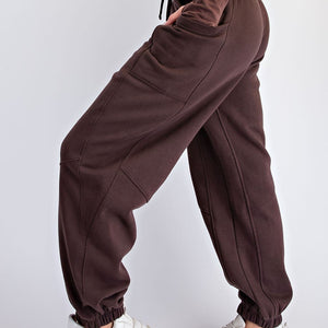 Espresso Fleeced Terry Flow Jogger Pants
